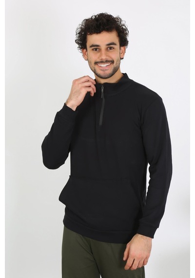 Akbeniz Erkek 3 Iplik Penye Sweatshirt 6850-Siyah