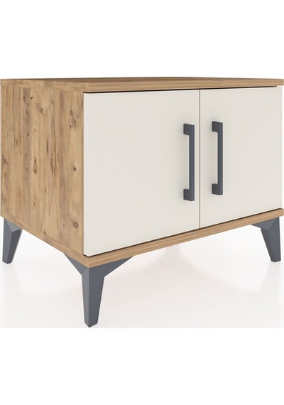 Hyperion Komodin Tek Raflı 2 Kapaklı 60x44x48 Çam-aytaşı Çam