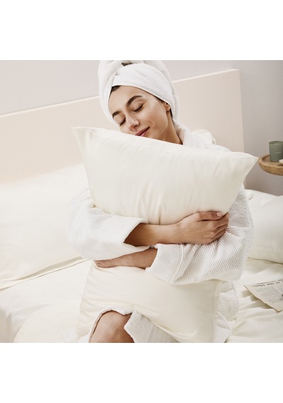 Linens X Tencel Lyocell Çift Kişilik Lastikli Çarşaf Beyaz
