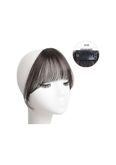 Sahte Patlama Tapınaklarla Saç Uzatma - Doğal Günlük Görünüm İçin Wispy Fringe Clip -on Light Brown