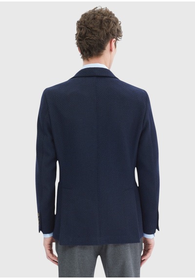 Ramsey Lacivert Desenli Shirt Shoulder Slim Fit Yün Karışımlı Örme Ceket Ck-2578 Ramsey Lacivert Desenli Shirt Shoulder Slim Fit Yün Karışımlı Örme Ceket Ck-2578