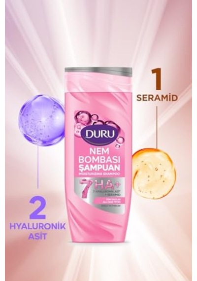 Nem Bombası Nemlendirici Şampuan 400 Ml Ve Saç Kremi 385 Ml, 7 Hyaluronik Asit + Seramid, Tüm Saç Tipleri İçin Diğer