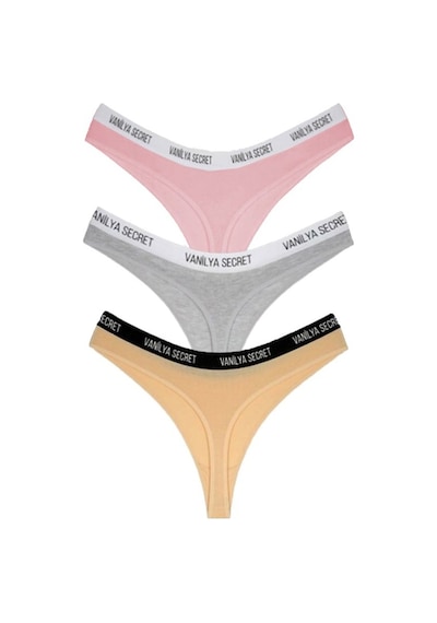 Vanilya Secret Kadın Beli Bant Lastikli Pamuklu Tanga 3'Lü Paket Pembe