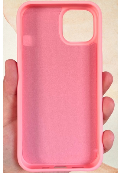 İphone 13 / 14 Yıldız Tozu Premium Pembe Silikon Kılıf