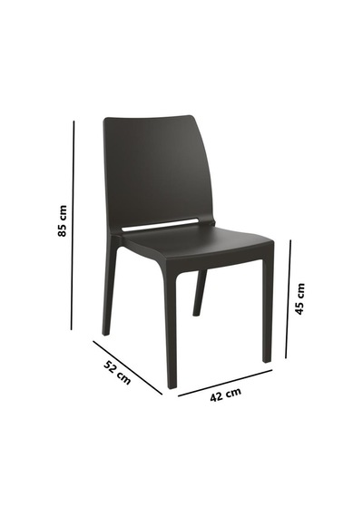 Omnipazar Sy-2506 Plastik Eve Bahçe Koltuk Sandalye 4'lü Set Kahverengi