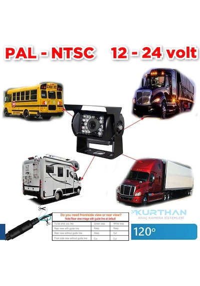 Twogo 456 Metal Kasa 18 Ir Ledli Ticari Araç Kamerası 12-24 Volt