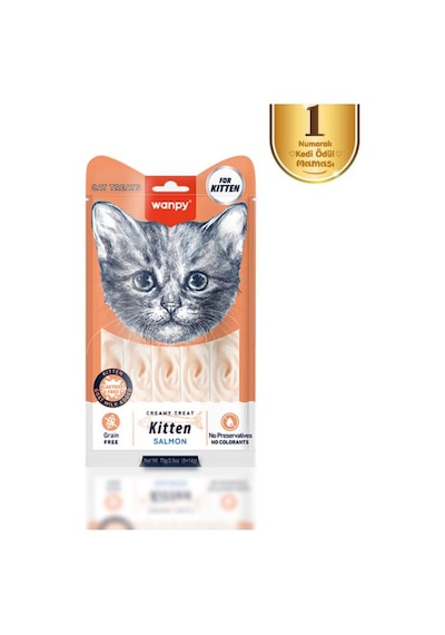 Wanpy Somonlu Yavru Kedi Krema Ödülü 5x14 Gr