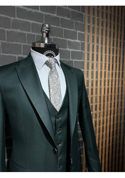 Dupont Classics Dupont Erkek Slim Fit 6 Drop Filafil Viskon Sivri Yaka Çift Yırtmaç Yelekli Takım Elbise Yeşil Dupont Classics Dupont Erkek Slim Fit 6 Drop Filafil Viskon Sivri Yaka Çift Yırtmaç Yelekli Takım Elbise Yeşil