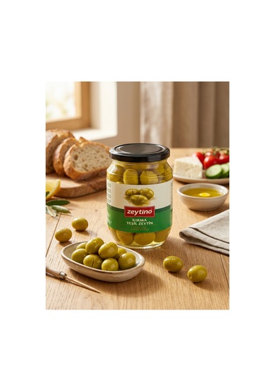 Kırma Yeşil Zeytin 400 Gr 141/160 4xl Cam Kavanoz