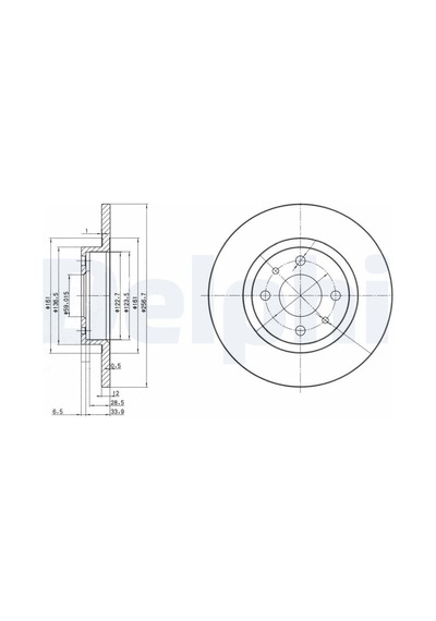 Fren Disk - Alfa Romeo 145, 155, 500, Panda, Punto, Tipo, Bravo, Marea, Brava, Tempra, Egea - Delphı-bg2411