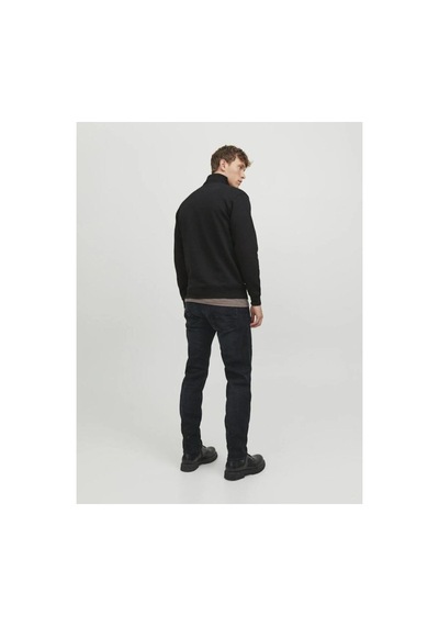 Jack & Jones Jack&jones 12250747 Jjebradley Sweat Half Zıp Black Erkek Sweatshirt Siyah