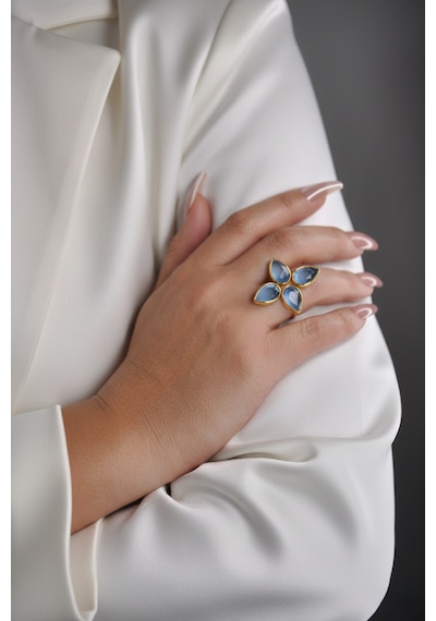 Kadir Jewellery 22 Ayar Altın Kaplama Zirkon Taşlı Kadın Vintage Yüzük Çok Renkli 95819664