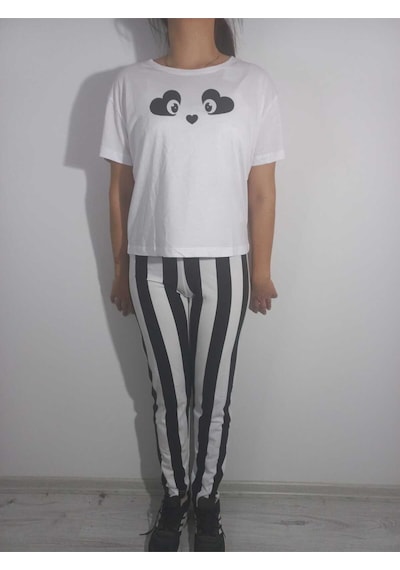 Vinetta Pijama Siyah Beyaz