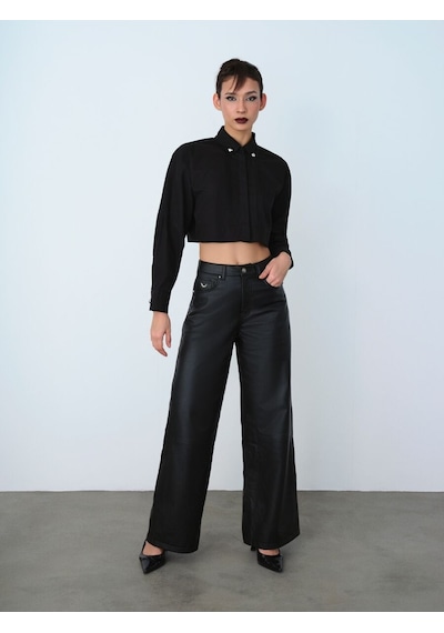 LOFT Loose Fit Kadın Gömlek U.kol Lf2040304 Q1.v1 Siyah