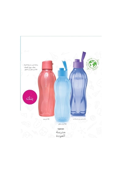 Eco Şişe Suluk 750 Ml 3 Lü Mavi-gece Mavisi-pembe
