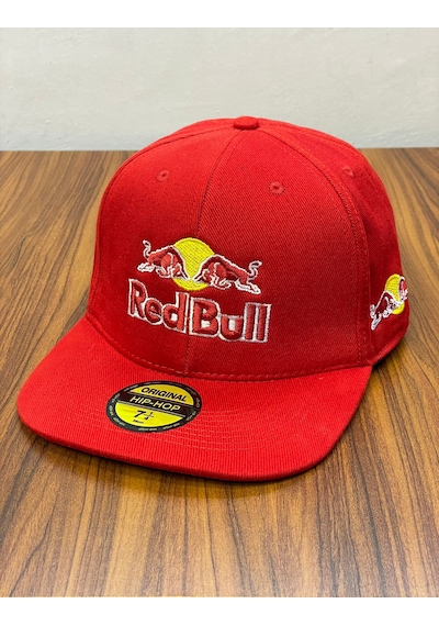 Hamze Red Bull Nakışlı Hip Hop Snapback Rapper Basket Cap Şapka Kırmızı