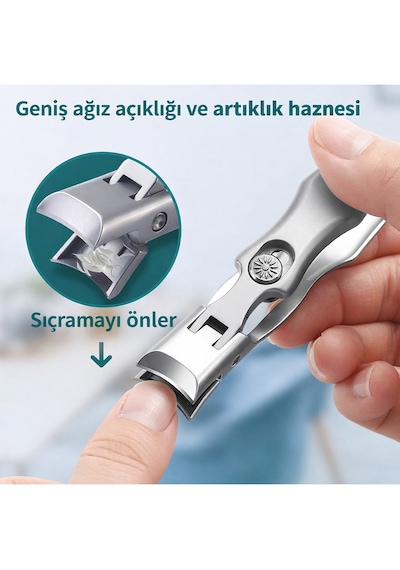 Kalın Ve Sert Tırnaklar İçin Tırnak Makası Seti Geniş Ağızlı, Paslanmaz Çelik, Kutulu