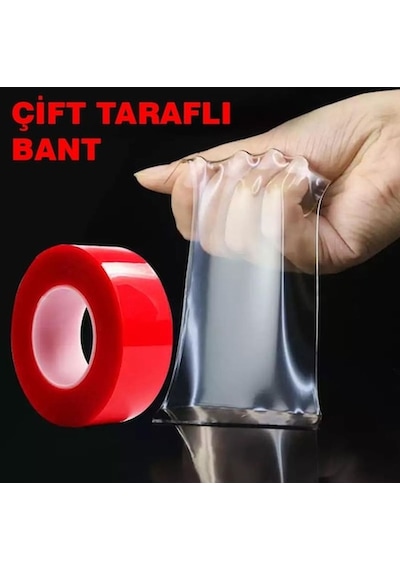 6 Adet 10mmx5mt Çift Taraflı Montaj Slikon Bandı Doku Nano Silikonlu Süper Güçlü Bant