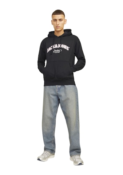 Jack & Jones Erkek Kapşonlu Sweet T-shirt 12262919 Sİyah