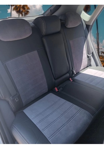 Hyundai Kona-özel Dikim- K.gri Taytüyü - Siyah Deri