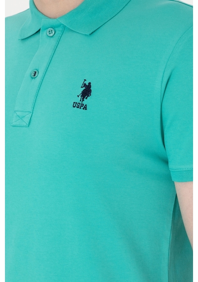 U.S. Polo Assn. Erkek Slim Fit Polo Yaka Mint Basic Tişört 50298011-VR090