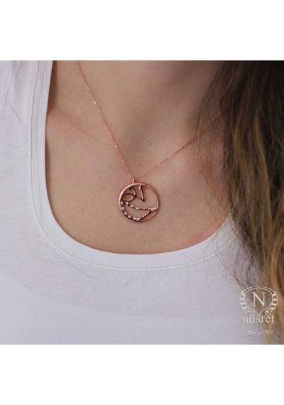 Nusret 925 Ayar Rose Gümüş Oğlak Burcu Kolye