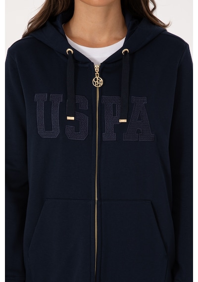 U.S. Polo Assn. Kadın Lacivert Uzun Fermuarlı Kapüşonlu Basic Sweatshirt 50307724-VR033 U.S. Polo Assn. Kadın Lacivert Uzun Fermuarlı Kapüşonlu Basic Sweatshirt 50307724-VR033