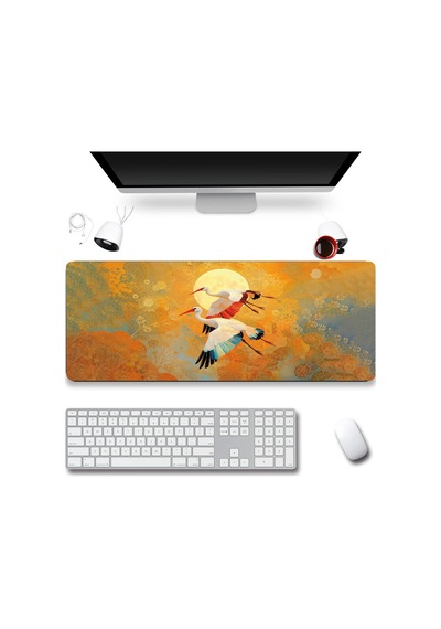 SonicTouch Klavye Mousepad 32x70cm Dikişsiz Kaymaz Taban Vefanın Kanatları Leylek Temalı