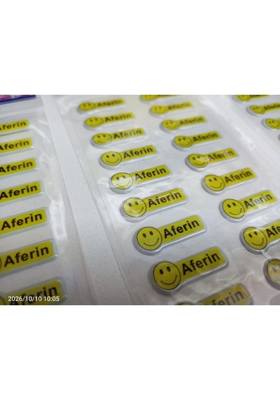 3 Adet Aferin Motivasyon Öğrenci Etiket Sticker 3 Paket