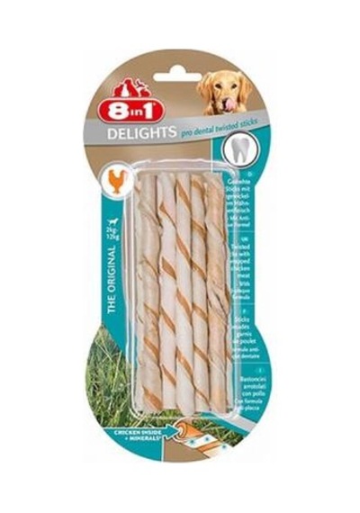 Delights Pro Dental Twisted Sticks Tavuklu Burgu Çubuğu Köpek Ödülü 55 Gr