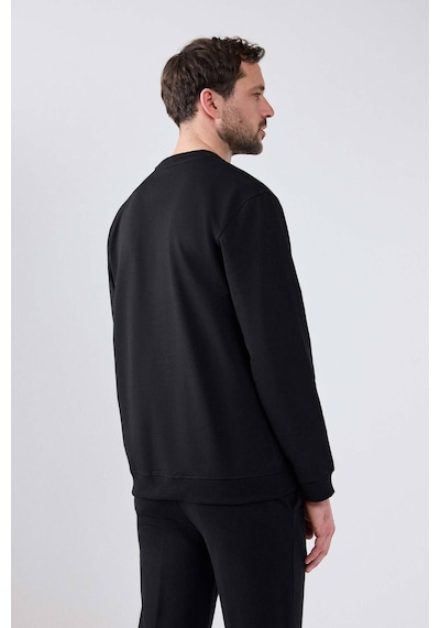 D's Damat Relaxed Fit Siyah Nakışlı Sweatshirt 2ECE25ORT0694 Siyah