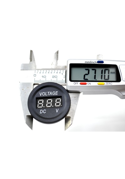 12v 24v Dc Voltmetre Yuvarlak Düz Yüzey Mavi Rakam