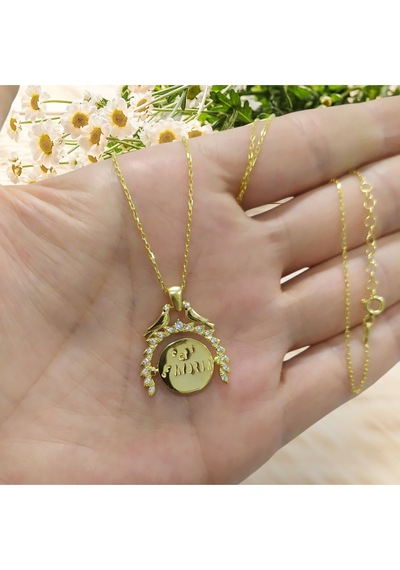 Modahilye 925 Ayar Orjinal Gümüş Aşk Kuşları Kolye Altın