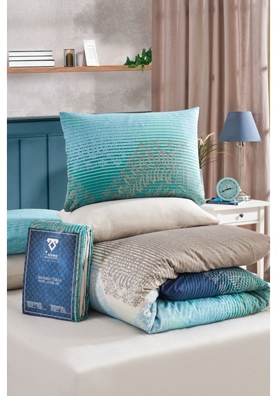 Veramoni Soft Dreams Ocean Çift Kişilik Pamuklu Desenli Nevresim Takımı - Çok Renkli