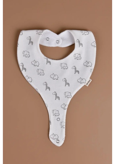 E&f Store Sıvı Geçirmez Emzik Tutucu Mama Önlüğü - Safari Çok Renkli