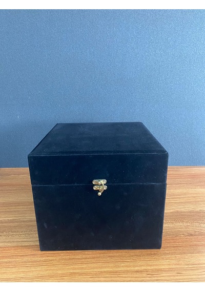 Kadife Kaplı Kaliteli Çeyiz Bohça Ahşap Kutusu 22x22,5x17cm