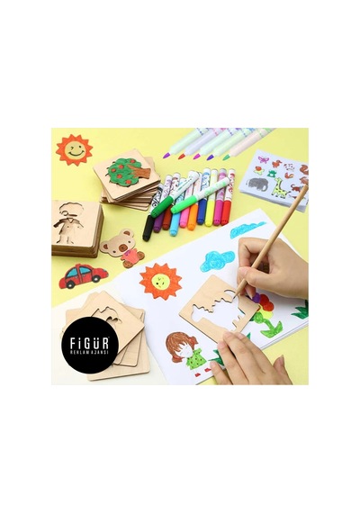 Kk Swords Montessori Çocuklar Boyama Eğitici Ahşap Şablonlar Yap Boz Oyuncak