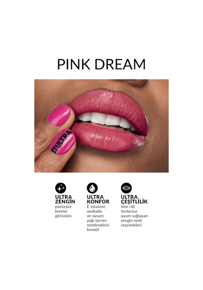 Ultra Kremsi Ruj - Pink Dream Çok Renkli