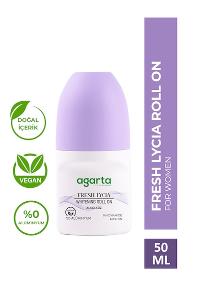 Agarta Fresh Lycia Ter kokusu Önleyici 24 Saat Etkili Beyazlatıcı Kadın Roll-On Deodorant 50 ML﻿﻿