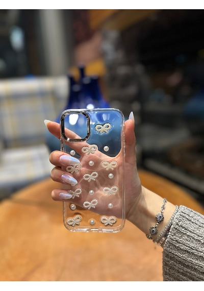 İphone 13 Pro Max Uyumlu Kurdale Desenli Darbeye Karşı Dayanıklı Kılıf Plastıc Cover Bej
