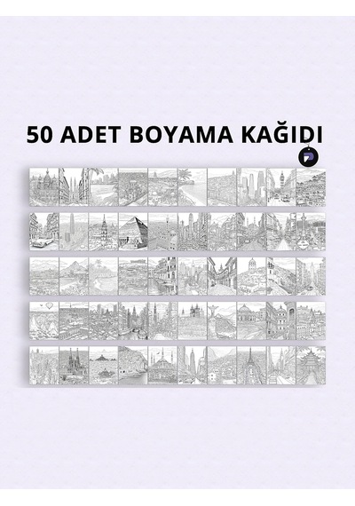 Postermanya Ünlü Şehirler Yetişkinler Için Boyama Kitabı, Mimari Mandala Boyama Kitabı, Boyama Defteri,boyama Say Genel