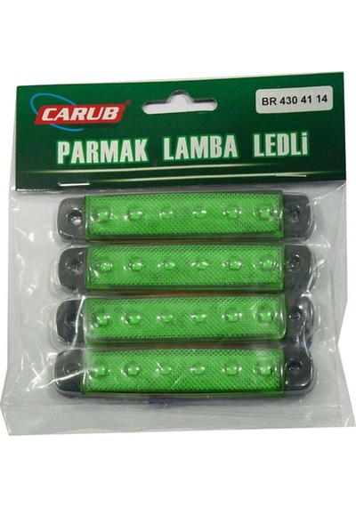 Carub 24V Yeşil Parmak Lamba Seti 6 LEDli 10cm Kamyon Tır Otobüs Yan İşaret Lambası BR4304114 4'lü Paket