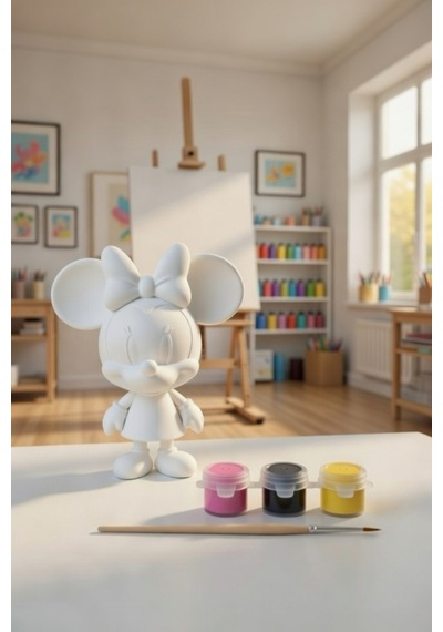 Minnie Mouse Boyama Seti 3 Renk Boya Ve Fırça Çocuklara Ve Sevgiliye Özel
