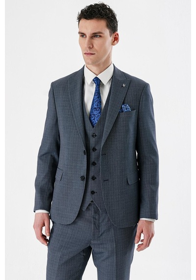 İmza Koyu Lacivert Desenli Kırlangıç Yaka Yelekli 6 Drop Slim Fit Dar Kesim Klasik Takım Elbise 1001240157-koyu Lacivert Koyu Lacivert İmza Koyu Lacivert Desenli Kırlangıç Yaka Yelekli 6 Drop Slim Fit Dar Kesim Klasik Takım Elbise 1001240157-koyu Lacivert Koyu Lacivert
