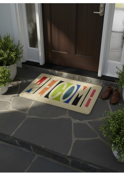 Hijyenik Kıvırcık Paspas 40x60 Cm - Islaklık Emici Kapı Önü Paspası Çok Renkli