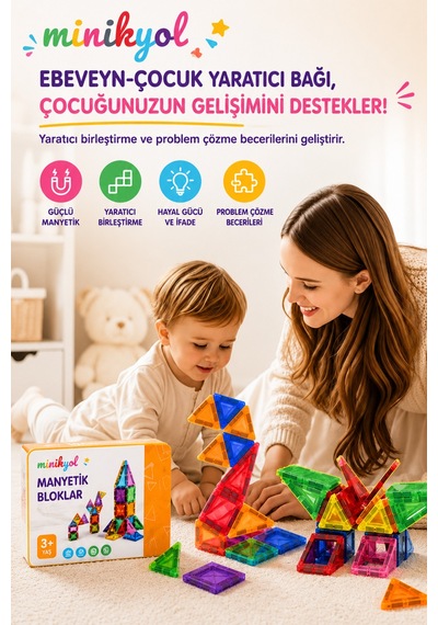 Manyetik Yapılar 40 Parça Eğitici Yaratıcı Yapı Seti 2d 3d İnşa Oyuncağı