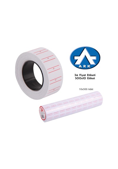 Ark - 3A Fiyat Etiketi Beyaz 500X10'lu Paket Ark - 3A Fiyat Etiketi Beyaz 500X10'lu Paket