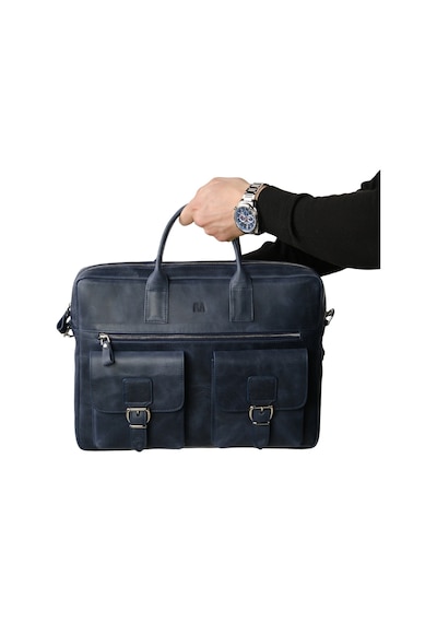 Mft Leather Hakiki Deri Laptop El Çantası Loreen 2230 Tiguan Lacivert