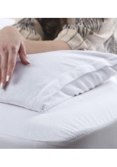 Formeya%100 Pamuk Fitted Su Sıvı Geçirmez Yatak Koruyucu Alez Çarşaf 90 X 190 Açık Indigo