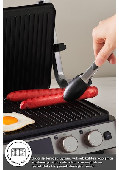 Karaca Compact Steel Sear and Grill Inox 2008 2000 W Izgara ve Tost Makinesi